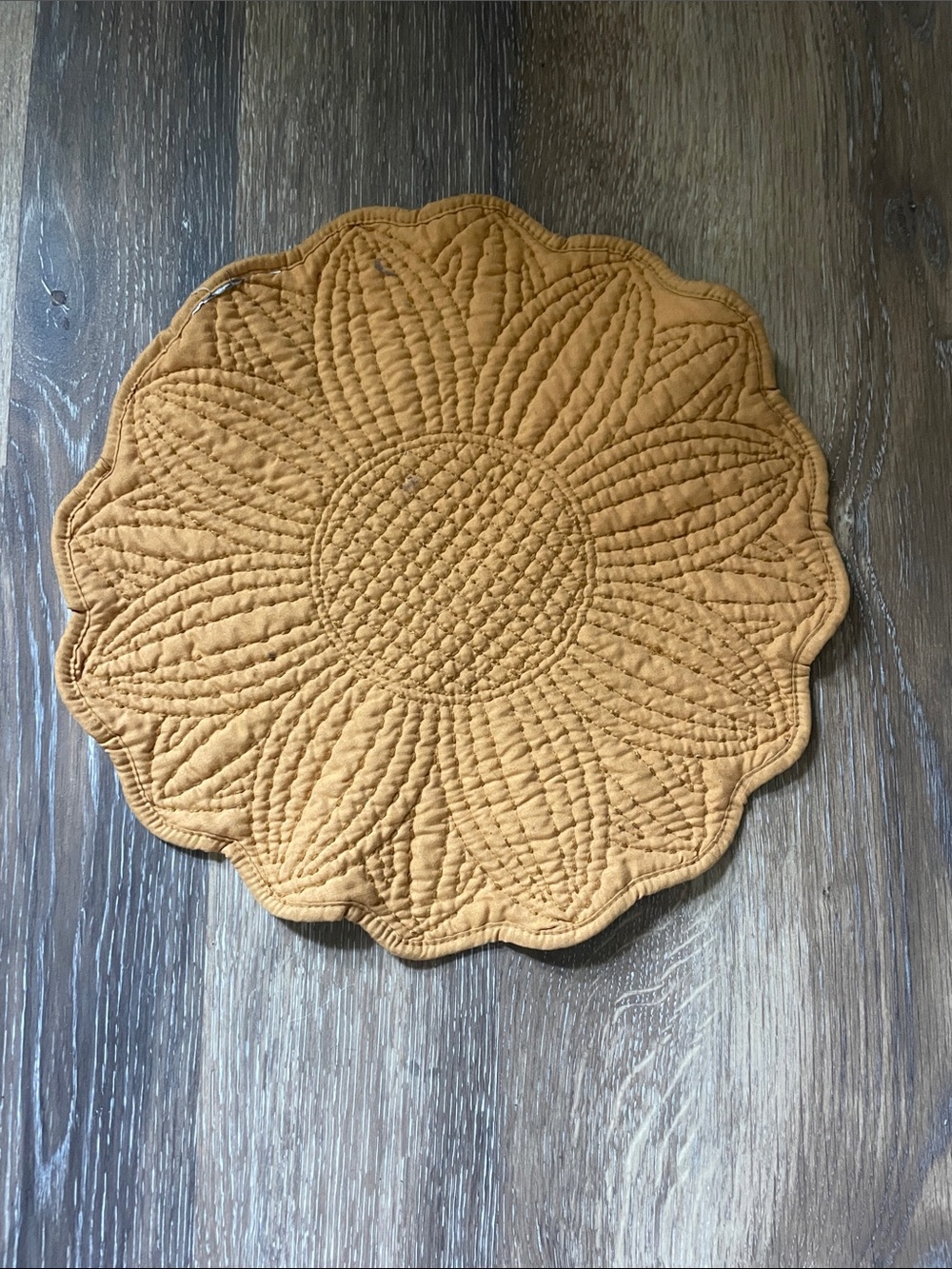 Sunflower Quilted Placemat - Mustard Yellow